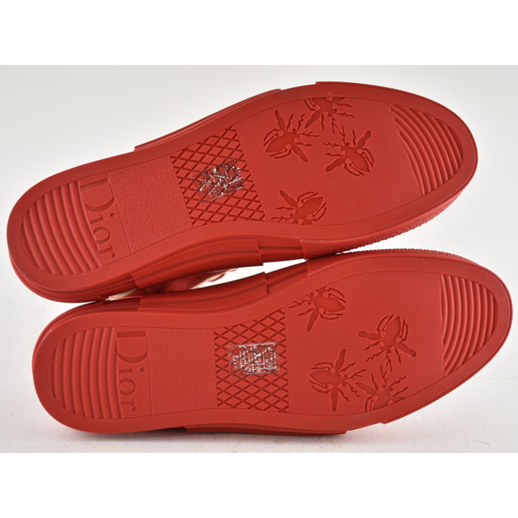 Dior Mens B23 Red Oblique Logo Transparent High Top Lace Up Flat Sneaker 44 11 - Picture 11 of 11